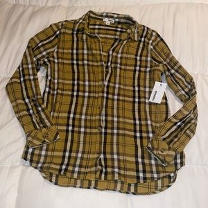 Gold and Black Button-Down Blouse